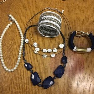 Navy and White Jewelry Set (5 pieces)